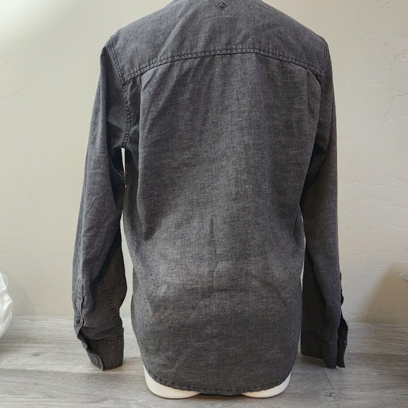 PRANA Black Shirt S SML Button Up Shirt Two Pocket Long Sleeve - Picture 2 of 15